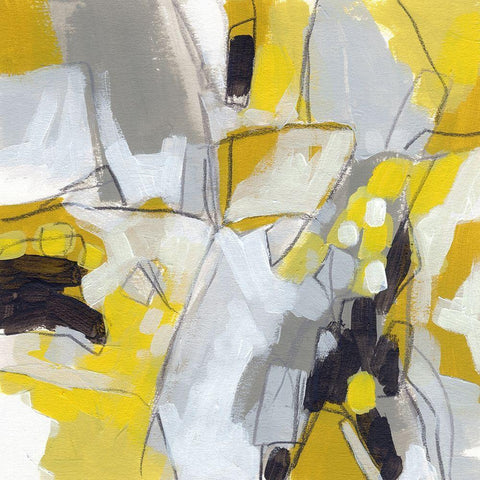 Citron Confetti IV White Modern Wood Framed Art Print by Vess, June Erica