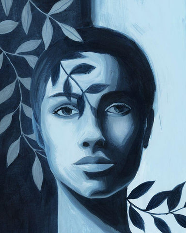 Winking Shadow III Black Ornate Wood Framed Art Print with Double Matting by Popp, Grace