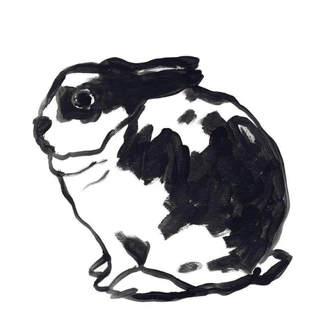 Winter Rabbit IV Black Modern Wood Framed Art Print by Vess, June Erica