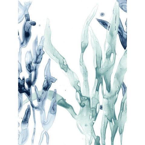 Blue Kelp II Black Modern Wood Framed Art Print with Double Matting by Vess, June Erica