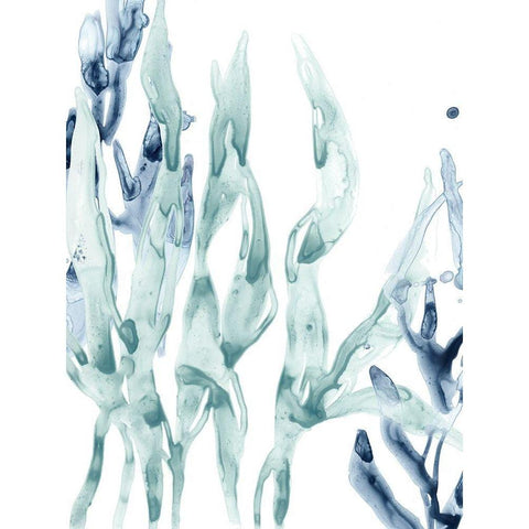 Blue Kelp III Black Modern Wood Framed Art Print by Vess, June Erica