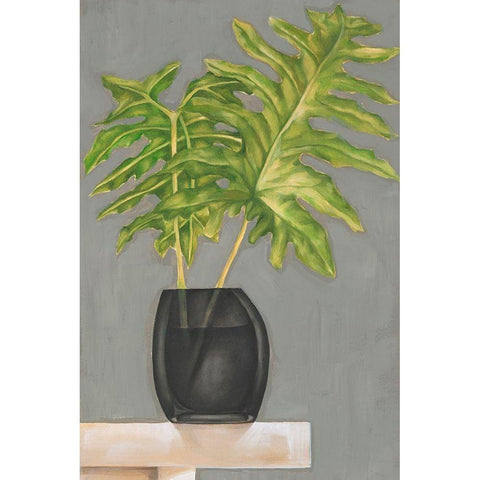 Frond in Vase II Black Modern Wood Framed Art Print with Double Matting by Goldberger, Jennifer