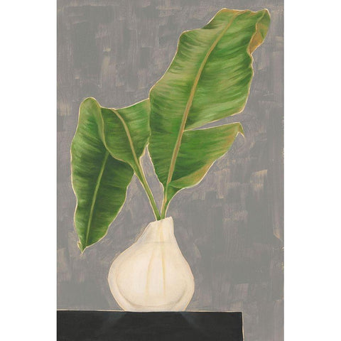 Frond in Vase III White Modern Wood Framed Art Print by Goldberger, Jennifer