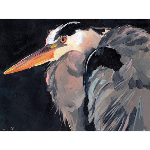 Great Heron II Gold Ornate Wood Framed Art Print with Double Matting by Parker, Jennifer Paxton