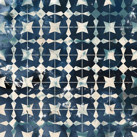 Tile-Dye I Gold Ornate Wood Framed Art Print with Double Matting by Vess, June Erica