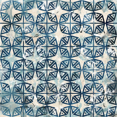 Tile-Dye IV White Modern Wood Framed Art Print with Double Matting by Vess, June Erica