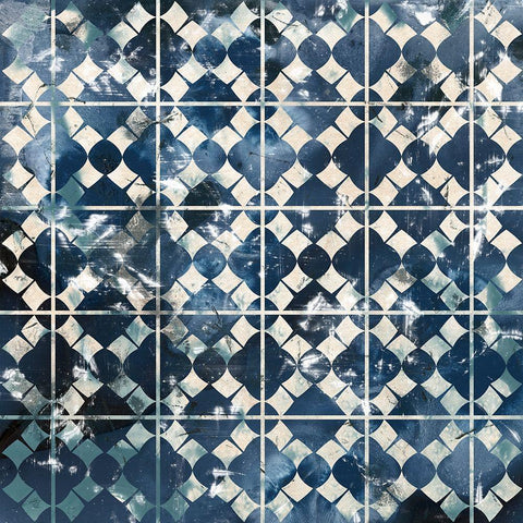 Tile-Dye V Gold Ornate Wood Framed Art Print with Double Matting by Vess, June Erica