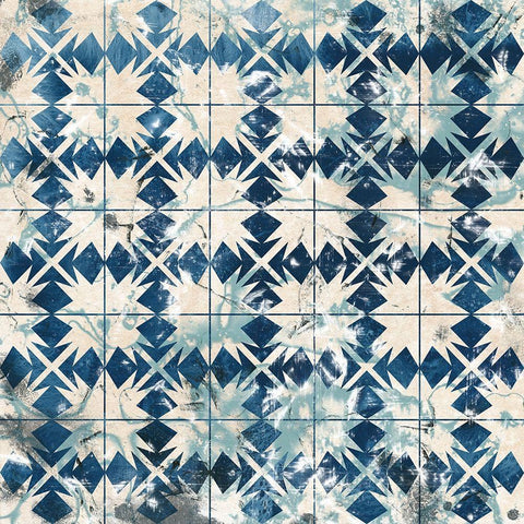 Tile-Dye VI Black Modern Wood Framed Art Print by Vess, June Erica