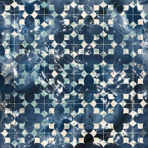 Tile-Dye VII White Modern Wood Framed Art Print by Vess, June Erica