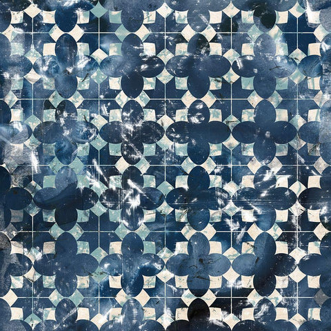 Tile-Dye VII White Modern Wood Framed Art Print with Double Matting by Vess, June Erica