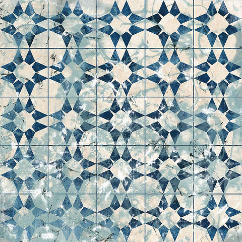 Tile-Dye VIII White Modern Wood Framed Art Print by Vess, June Erica