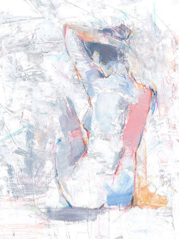 Pastel Study II White Modern Wood Framed Art Print with Double Matting by Harper, Ethan