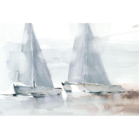 Misty Sails I Black Modern Wood Framed Art Print by Harper, Ethan