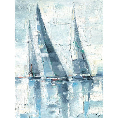 Regatta II White Modern Wood Framed Art Print by Harper, Ethan