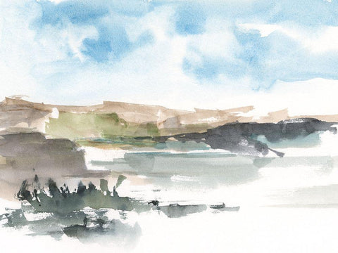 Western Lake Study I White Modern Wood Framed Art Print with Double Matting by Harper, Ethan