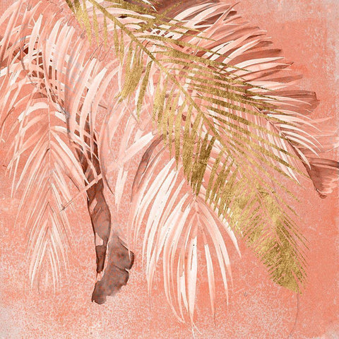 Golden Palms II Black Ornate Wood Framed Art Print with Double Matting by Parker, Jennifer Paxton