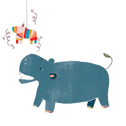 Party Animals II White Modern Wood Framed Art Print by Vess, June Erica