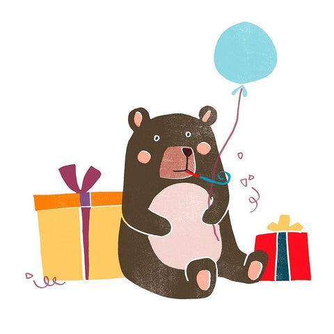 Party Animals III Black Modern Wood Framed Art Print by Vess, June Erica