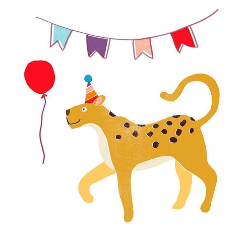 Party Animals IV White Modern Wood Framed Art Print by Vess, June Erica