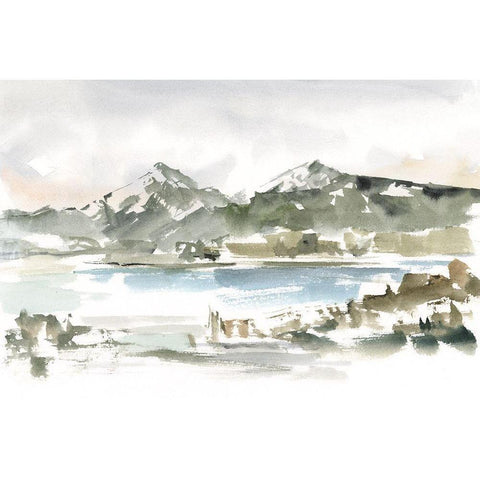 Snow-capped Mountain Study I Black Modern Wood Framed Art Print with Double Matting by Harper, Ethan