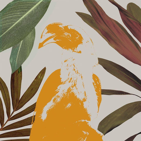 Graphic Tropical Bird II White Modern Wood Framed Art Print with Double Matting by Warren, Annie