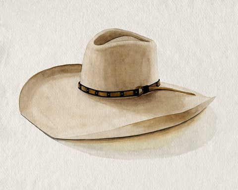 Cowboy Hat I White Modern Wood Framed Art Print with Double Matting by Popp, Grace