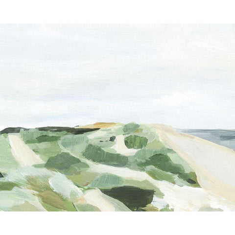 Coastline Greenery I Gold Ornate Wood Framed Art Print with Double Matting by Warren, Annie