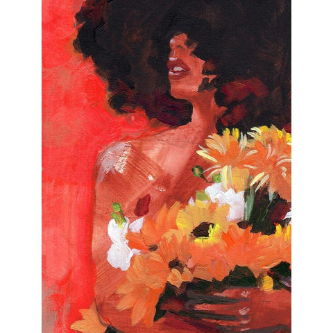 Through the Flowers I Black Modern Wood Framed Art Print by Parker, Jennifer Paxton