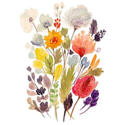 Modern Bouquet Stems II Gold Ornate Wood Framed Art Print with Double Matting by Fields, Karen