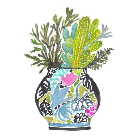 Painted Vase of Flowers IV Gold Ornate Wood Framed Art Print with Double Matting by Fields, Karen