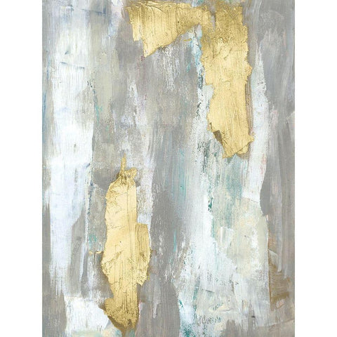 Textured Neutrals and Gold I White Modern Wood Framed Art Print by Goldberger, Jennifer