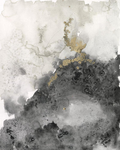 Ebony and Gold II White Modern Wood Framed Art Print with Double Matting by Goldberger, Jennifer