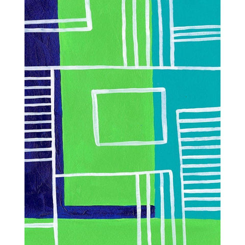 On the Line II Black Modern Wood Framed Art Print by Moore, Regina