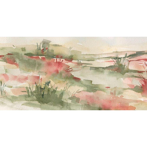 Rust Grasslands I Gold Ornate Wood Framed Art Print with Double Matting by Caroline, Emma