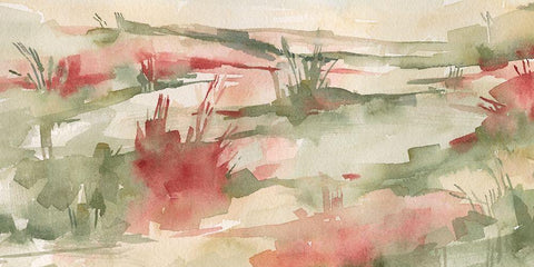 Rust Grasslands II White Modern Wood Framed Art Print with Double Matting by Caroline, Emma