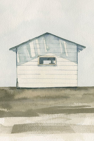 Farmhouse Shed I Black Ornate Wood Framed Art Print with Double Matting by Caroline, Emma