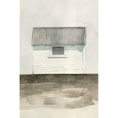 Farmhouse Shed II White Modern Wood Framed Art Print by Caroline, Emma