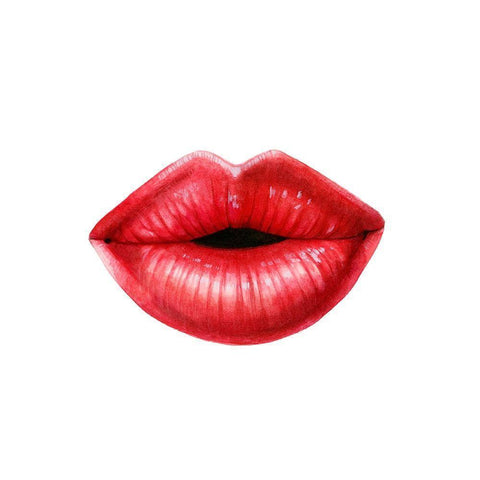 Emotion Lips I Black Modern Wood Framed Art Print with Double Matting by Popp, Grace