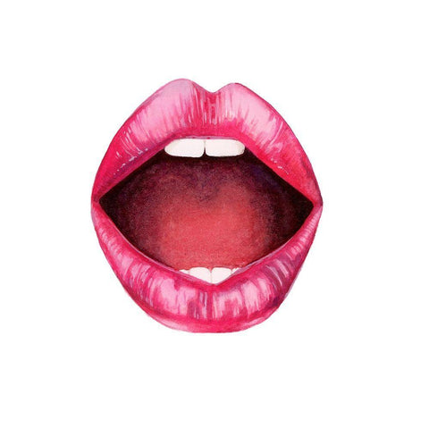 Emotion Lips II Black Ornate Wood Framed Art Print with Double Matting by Popp, Grace