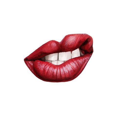 Emotion Lips III White Modern Wood Framed Art Print by Popp, Grace