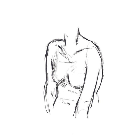 Sketched Figure I White Modern Wood Framed Art Print by Warren, Annie