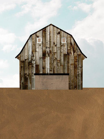 A Barns Portrait I White Modern Wood Framed Art Print with Double Matting by Wang, Melissa