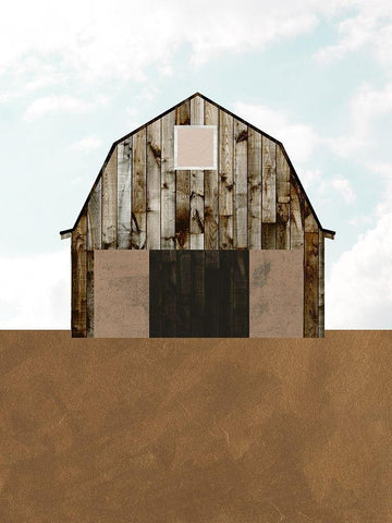 A Barns Portrait II White Modern Wood Framed Art Print with Double Matting by Wang, Melissa