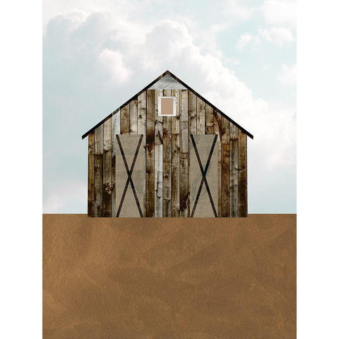 A Barns Portrait III White Modern Wood Framed Art Print by Wang, Melissa