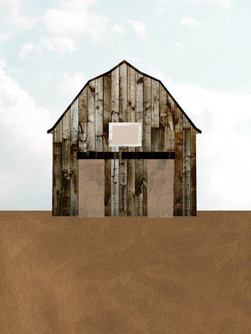 A Barns Portrait IV White Modern Wood Framed Art Print with Double Matting by Wang, Melissa