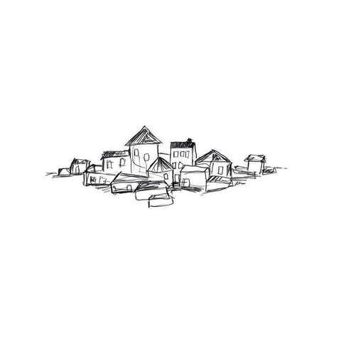 Citadel Sketch I Black Modern Wood Framed Art Print by Vess, June Erica