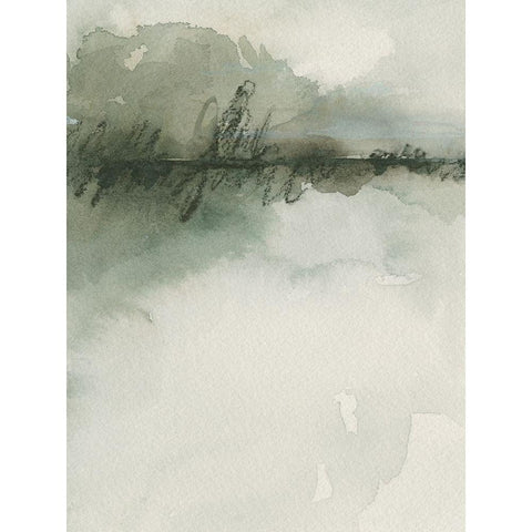 Scripted Landscape II Black Modern Wood Framed Art Print with Double Matting by Caroline, Emma