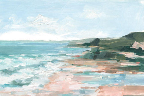 Coral Sand Beaches I White Modern Wood Framed Art Print with Double Matting by Harper, Ethan