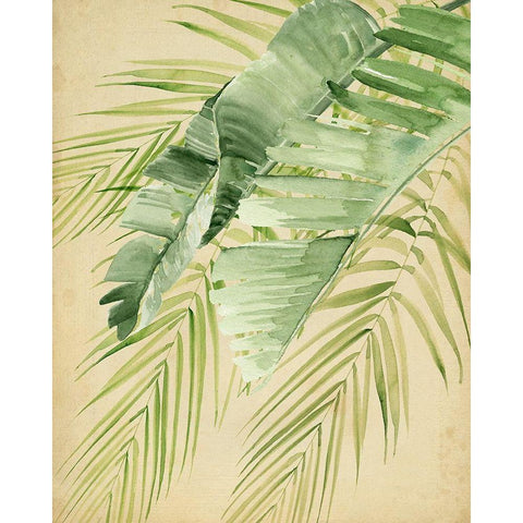 Banana Palms II Gold Ornate Wood Framed Art Print with Double Matting by Parker, Jennifer Paxton