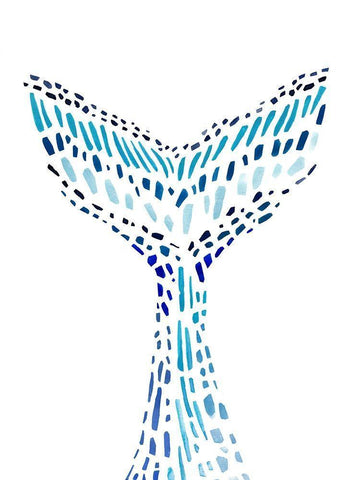 Mosaic Tail II White Modern Wood Framed Art Print with Double Matting by Warren, Annie